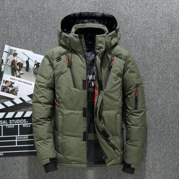Outdoor Windproof Hooded Jacket Warm Sports Coat With Pockets