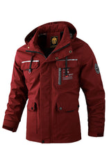 Men's Casual Windbreaker Hooded Waterproof Soft Shell Winter Coat