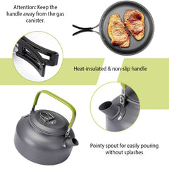 12Pcs Camping Cookware Set Aluminum Outdoor Cooking Kit