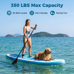 11' Wide Inflatable Stand Up Paddle Board with Backpack for All Skill Levels