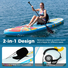 11' Wide Inflatable Stand Up Paddle Board with Backpack for All Skill Levels