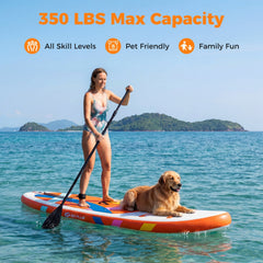 11' Wide Inflatable Stand Up Paddle Board with Backpack for All Skill Levels