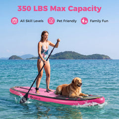 11' Wide Inflatable Stand Up Paddle Board with Backpack for All Skill Levels
