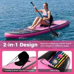 11' Wide Inflatable Stand Up Paddle Board with Backpack for All Skill Levels
