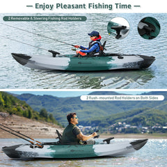 Sit On Top Fishing Kayak Boat with Rod Holders Paddle