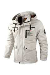 Men's Casual Windbreaker Hooded Waterproof Soft Shell Winter Coat