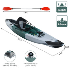 Sit On Top Fishing Kayak Boat with Rod Holders Paddle