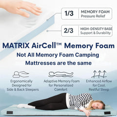 Matrix Air Cell Memory Foam Camping Mattress Pad