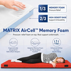 Matrix Air Cell Memory Foam Camping Mattress Pad