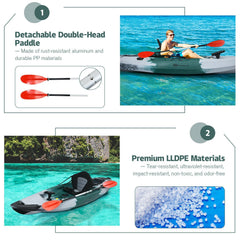 Sit On Top Fishing Kayak Boat with Rod Holders Paddle