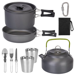 12Pcs Camping Cookware Set Aluminum Outdoor Cooking Kit