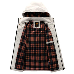 Men's Casual Windbreaker Hooded Waterproof Soft Shell Winter Coat