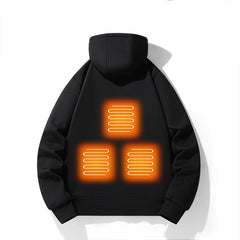 Men Intelligent Heated Hoodie Zipper Cardigan Outdoor Warm Jacket