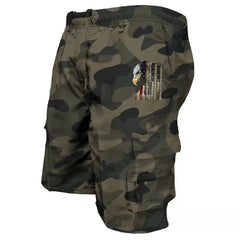 Men's Elastic Waist Cargo Work Shorts Men Outdoor Leggings Leisure Harajuku Street Style Jogging Shorts Loose Work Casual Shorts