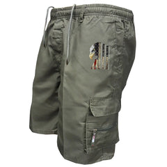 Men's Elastic Waist Cargo Work Shorts Men Outdoor Leggings Leisure Harajuku Street Style Jogging Shorts Loose Work Casual Shorts