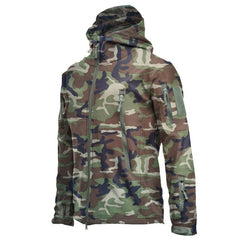 Men Camouflage Waterproof Winter Tactical Hooded Windbreaker Jacket