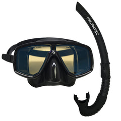 Scuba Choice Dive Mask Blue Mirror Lens Snorkel Combo Set