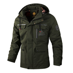 Men's Casual Windbreaker Hooded Waterproof Soft Shell Winter Coat