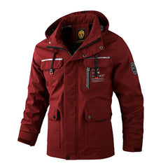 Men's Casual Windbreaker Hooded Waterproof Soft Shell Winter Coat