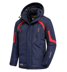 Men's Blue Winter Outdoor Ski Jacket Waterproof Warm Coat