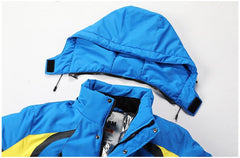 Men's Blue Winter Outdoor Ski Jacket Waterproof Warm Coat