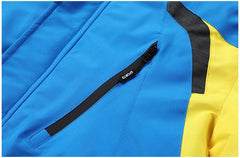 Men's Blue Winter Outdoor Ski Jacket Waterproof Warm Coat