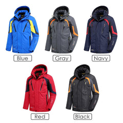 Men's Blue Winter Outdoor Ski Jacket Waterproof Warm Coat