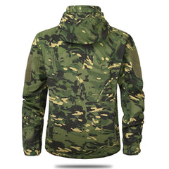 Men Green Camouflage Lightweight Waterproof Tactical Windbreaker Jacket
