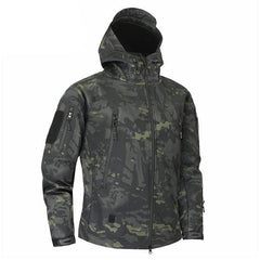 Men Green Camouflage Lightweight Waterproof Tactical Windbreaker Jacket