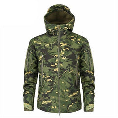 Men Green Camouflage Lightweight Waterproof Tactical Windbreaker Jacket