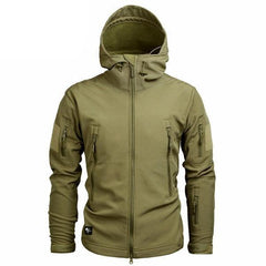 Men Green Camouflage Lightweight Waterproof Tactical Windbreaker Jacket