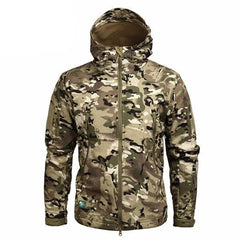 Men Green Camouflage Lightweight Waterproof Tactical Windbreaker Jacket
