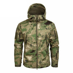 Men Green Camouflage Lightweight Waterproof Tactical Windbreaker Jacket