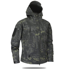 Men Green Camouflage Lightweight Waterproof Tactical Windbreaker Jacket