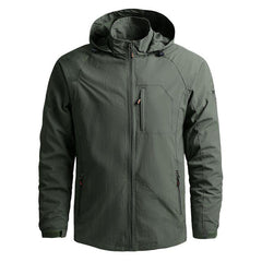 Men Outdoor Hiking Waterproof Hooded Windbreaker Jacket Coat