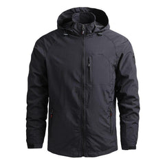 Men Outdoor Hiking Waterproof Hooded Windbreaker Jacket Coat