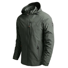 Men Outdoor Hiking Waterproof Hooded Windbreaker Jacket Coat