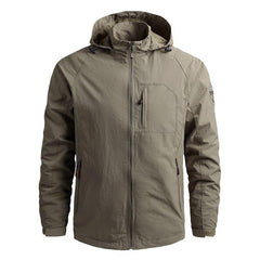 Men Outdoor Hiking Waterproof Hooded Windbreaker Jacket Coat