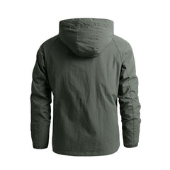 Men Outdoor Hiking Waterproof Hooded Windbreaker Jacket Coat