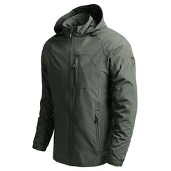 Men Outdoor Hiking Waterproof Hooded Windbreaker Jacket Coat