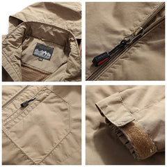Men Outdoor Hiking Waterproof Hooded Windbreaker Jacket Coat