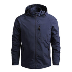 Men Outdoor Hiking Waterproof Hooded Windbreaker Jacket Coat