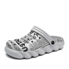 Men's Black Rubber Beach Flip Flops Sandals Wedge Flat Shoes Footwear Fashion Unisex Garden Clogs Sports Sandals Outdoor Indoor Lightweight Clogs