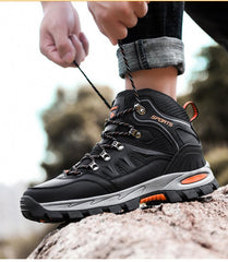 Mens Winter Snow Boots Waterproof Leather Super Warm Men's Boots Outdoor Hiking Boots Ankle Snow Hiking Boots Warm Water Resistant Non Slip Soft Lined Design