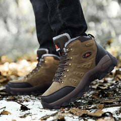 Men's Winter Warm Snow Hiking Boots Non Slip Outdoor Shoes