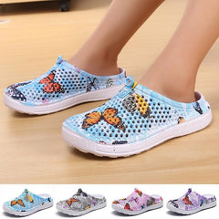 Womens Slip-On Quick Dry Water Clogs Shoes Beach Sandals Lightweight Breathable Bathroom Garden Clogs Shoes Summer Breathable Mesh Sandals Beach Footwear Anti-Slip Slippers Quick Drying Sandals